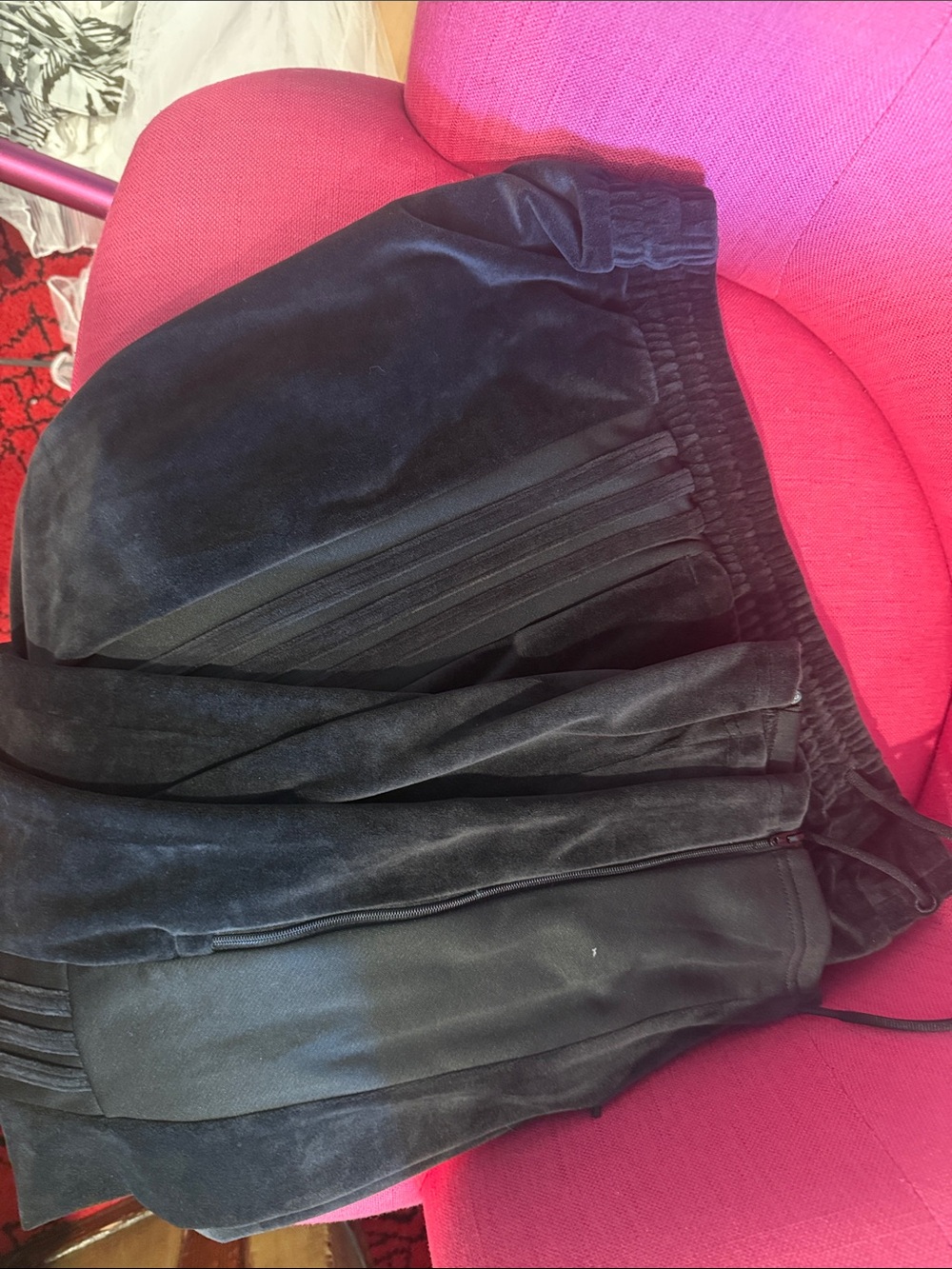 adidas Black Velour Track Joggers